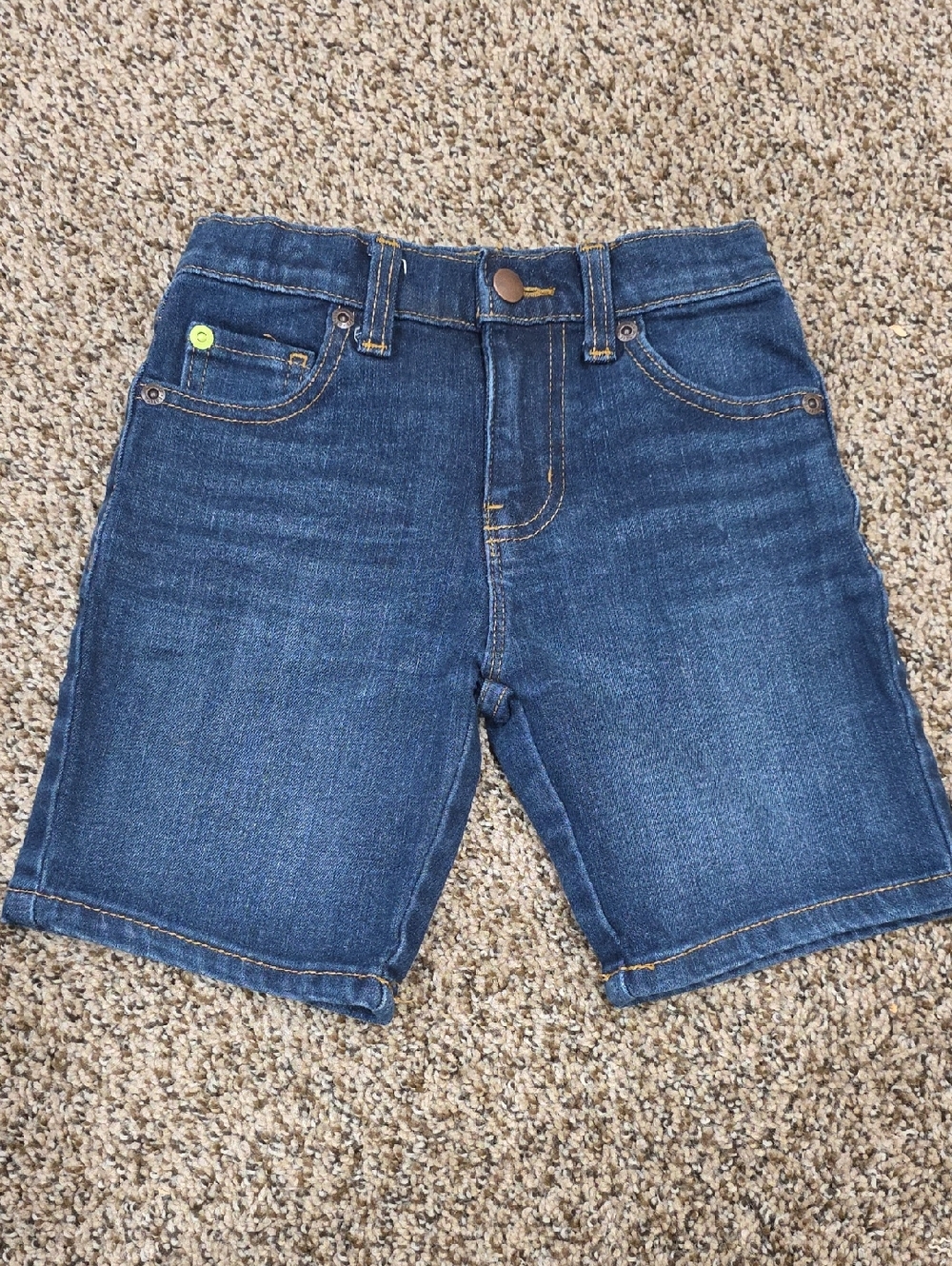 wonder nation Blue Denim Kids Shorts with Yellow Accent